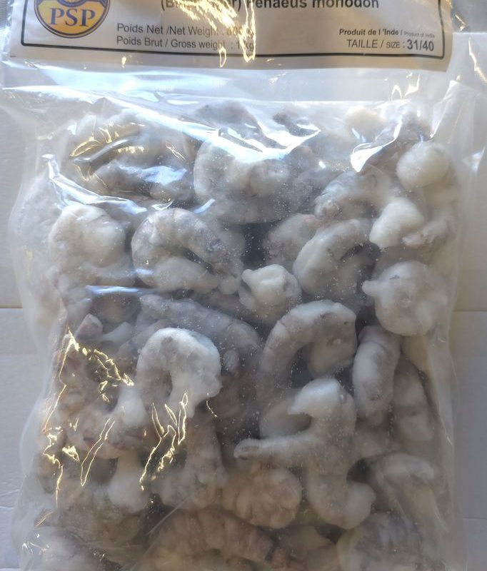 Crevette crue décortiquée