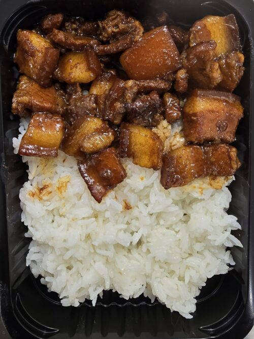 POITRINE DE PORC CARAMEL + RIZ